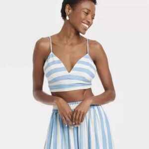 Blue and White Striped Women's set